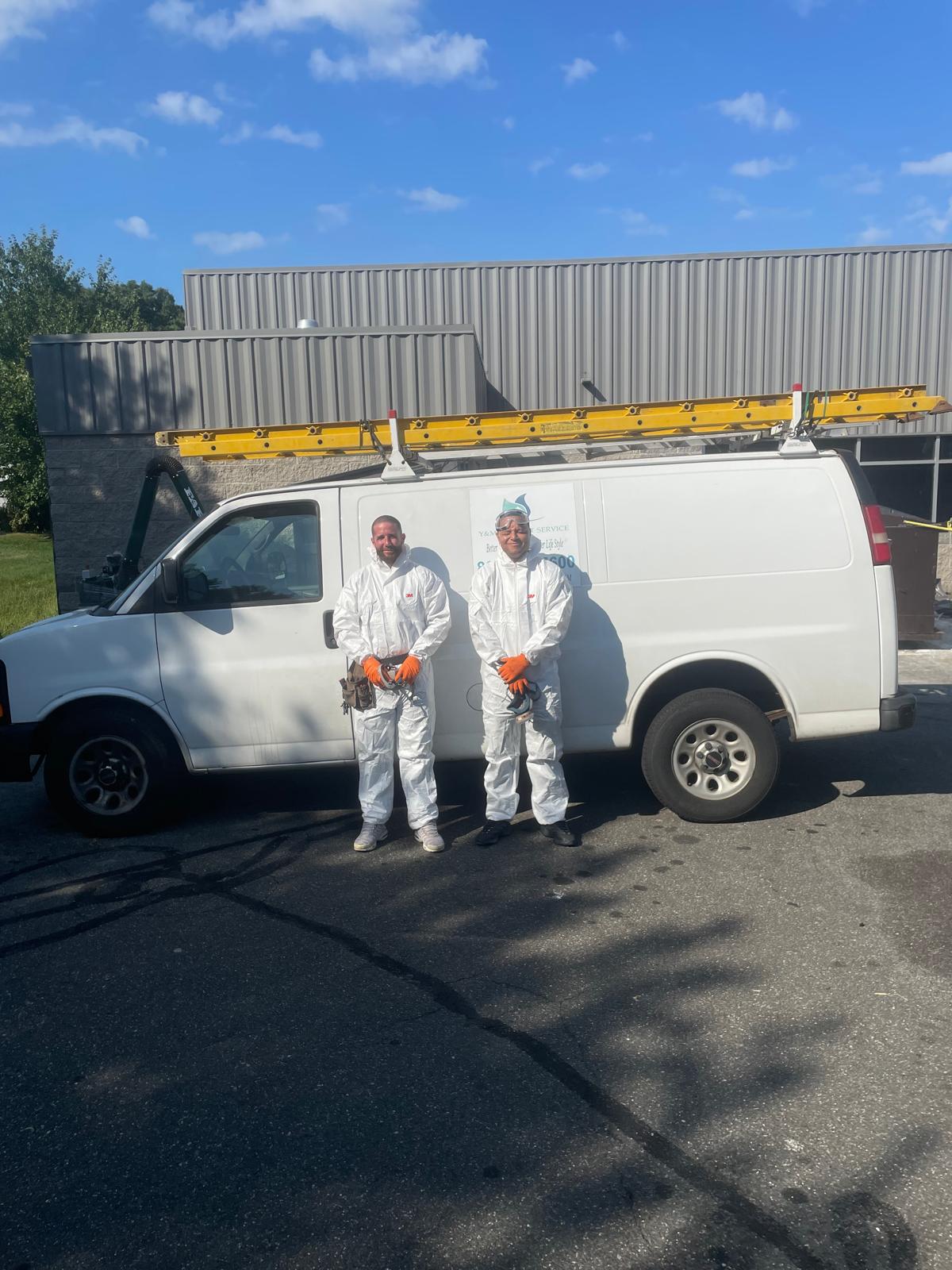 Sanitization and disinfection technicians in protective gear